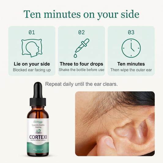 Gouttes auriculaires au salicylate de bétaïne – oreille bouchée et feutrée