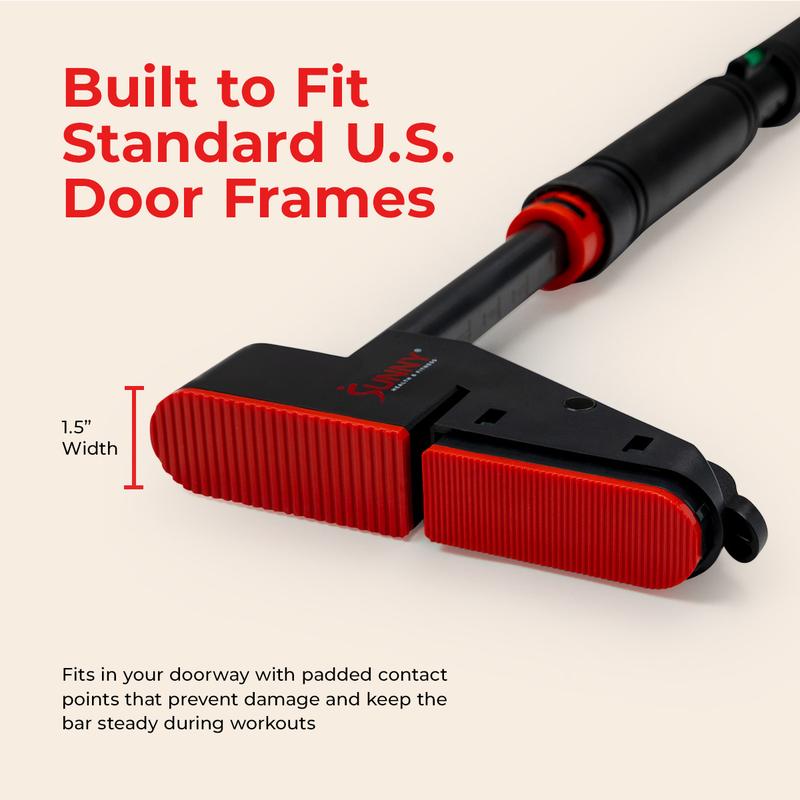 Padded contact pads sized for a standard door frame