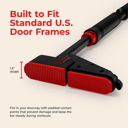 Padded contact pads sized for a standard door frame
