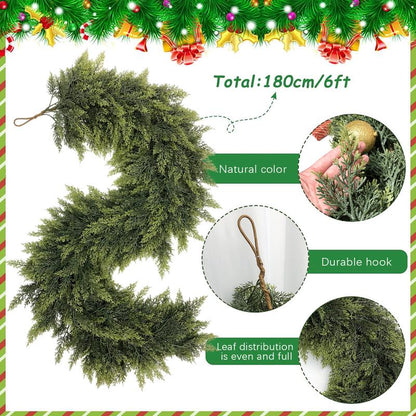 Everpine garland measures 180 cm / 6 ft with a hanging hook