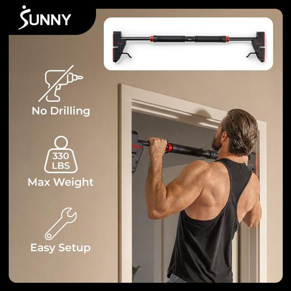 Doorway pull-up bar mounted without drilling