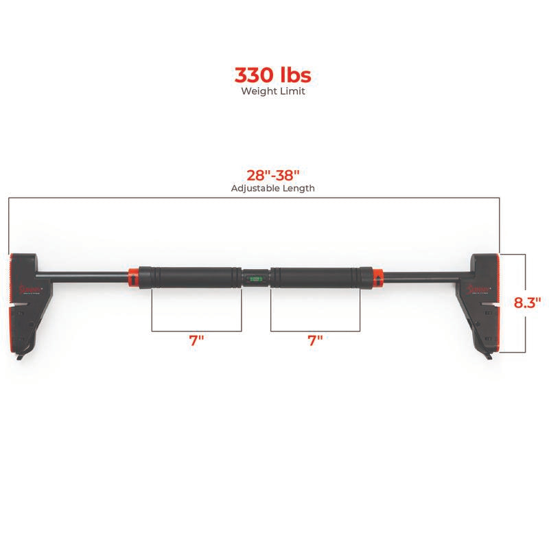 Dimensions: adjusts from 28 to 38 inches, 330 lb limit