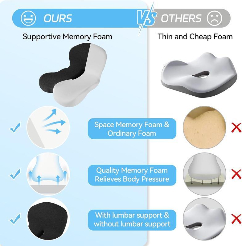CoreSit supportive memory foam compared with thin foam