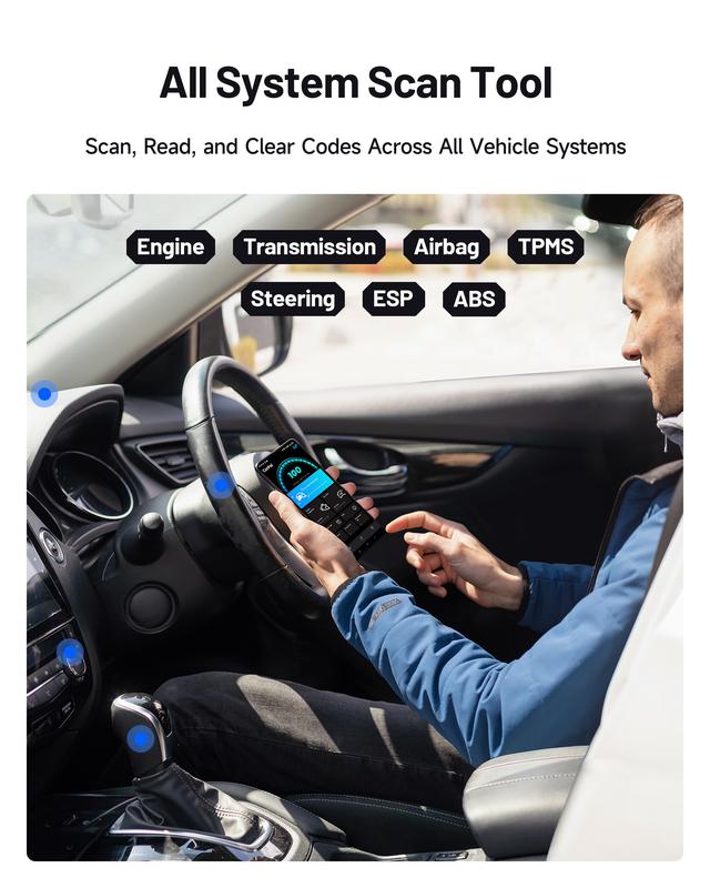 Reading engine, transmission, ABS and airbag codes from the driver's seat