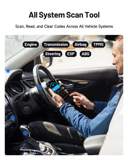 Reading engine, transmission, ABS and airbag codes from the driver's seat