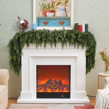 Everpine garland on a living room mantel