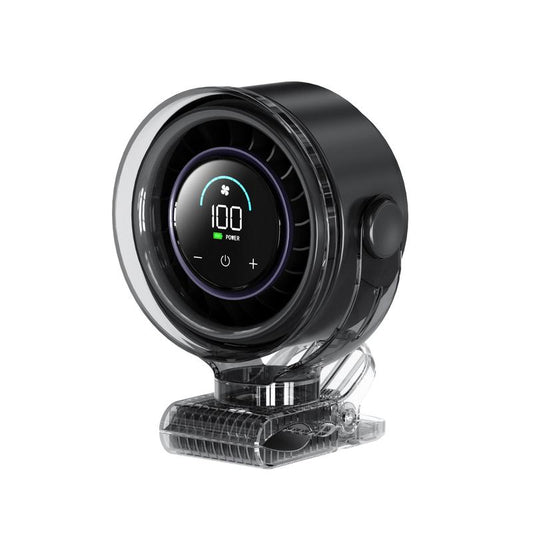 AeroClip clip fan with its digital speed display