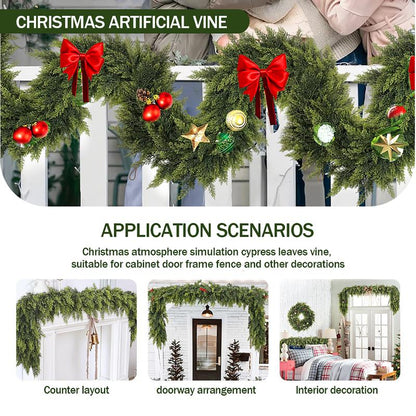 Where the garland goes: counter, doorway, interior
