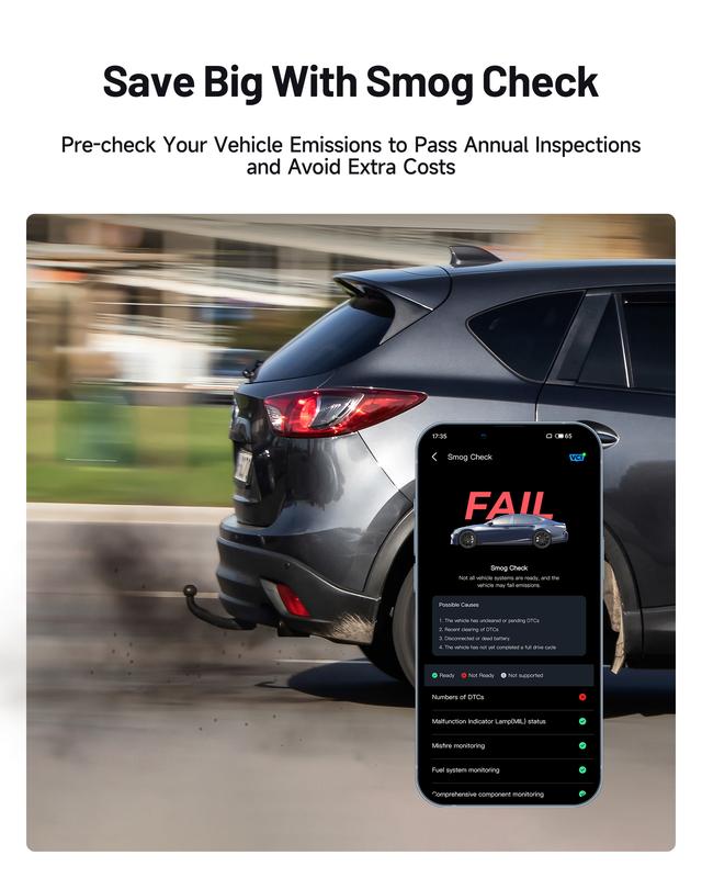 Pre-checking emissions before a smog test