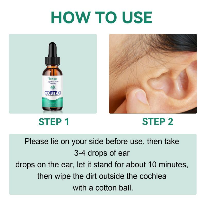 How to use: lie on your side, three to four drops, wait ten minutes